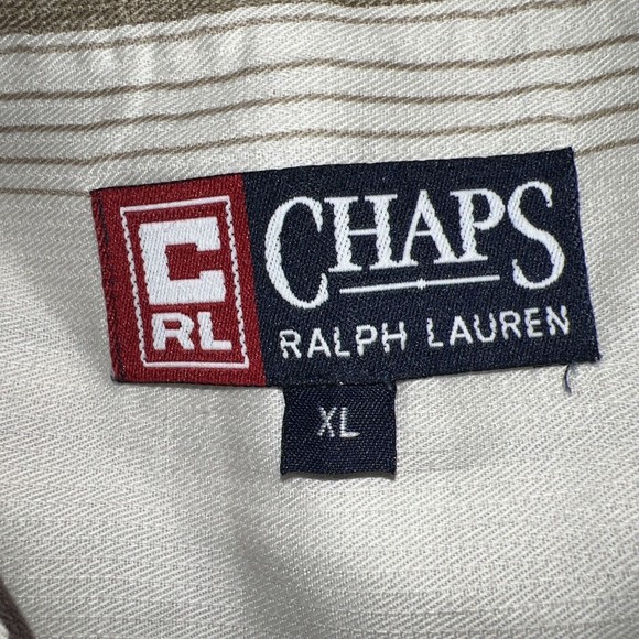 Ralph Lauren Men XL  XXL Button Down Long Sleeve Shirt Stipe Ivory Coal Runs BIG - Picture 13 of 13